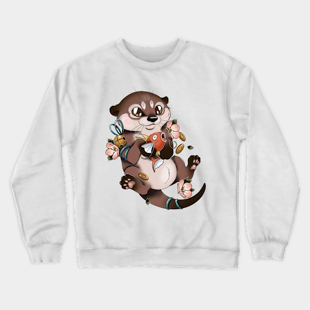 otter Crewneck Sweatshirt by sample the dragon